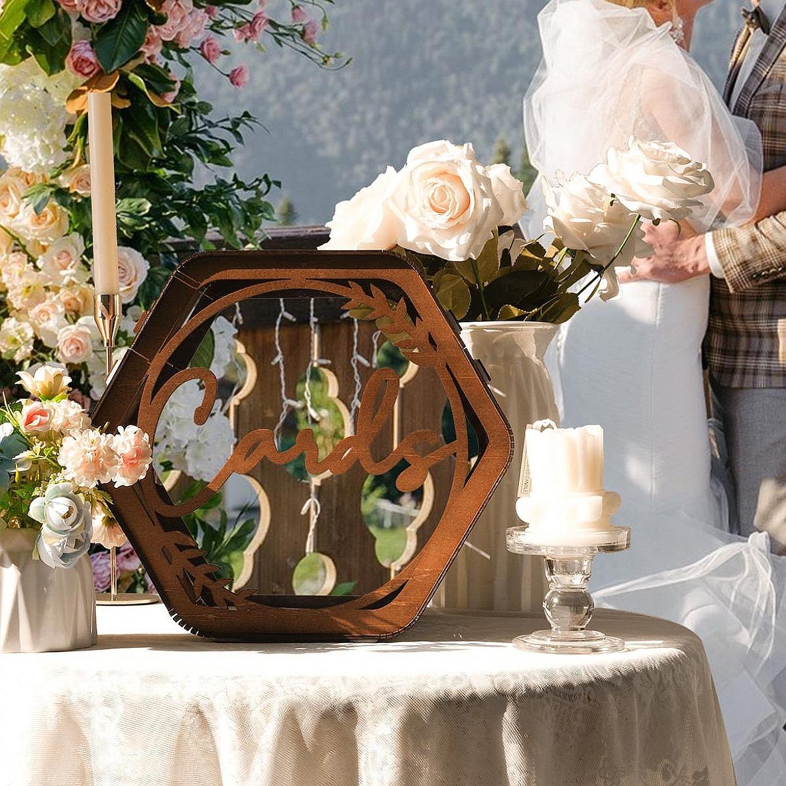 結婚式のカードボックス スロット付き 装飾的なグリーティング - Wedding Card Box のレビューと価格