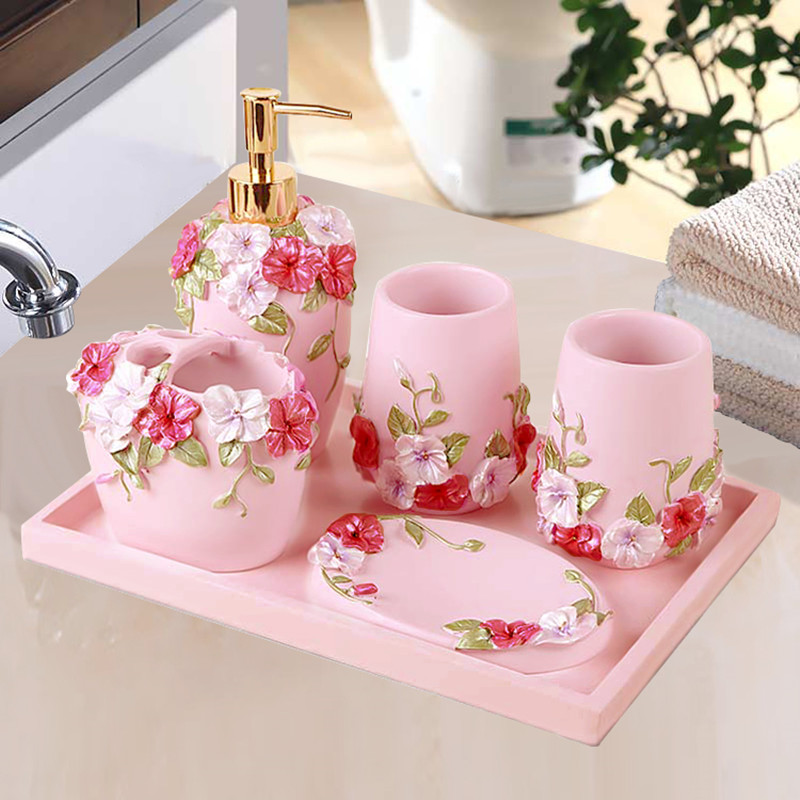 ヨーロピアン5ピースバスルームセット,ウォッシュアクセサリー - Wedding Bathroom Supply Kit のレビューと価格