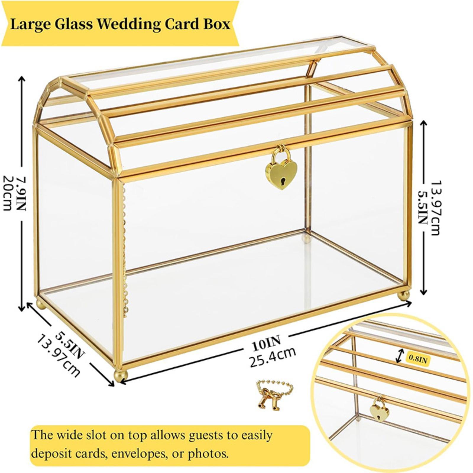 ガラス製ウェディングカードボックス ポータブルテーブルセンタ - Wedding Card Box のレビューと価格