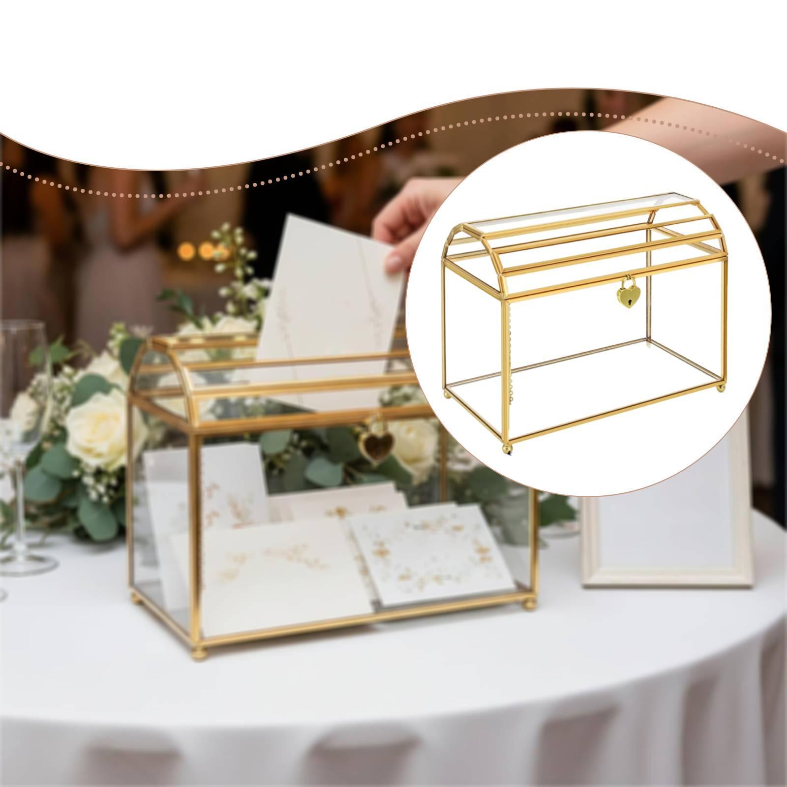 ガラス製ウェディングカードボックス ポータブルテーブルセンタ - Wedding Card Box のレビューと価格