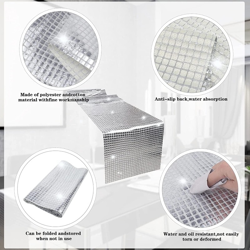 グリッタースパンコールテーブルランナー ミラーメタリックテー - Table Runner Sequin のレビューと価格