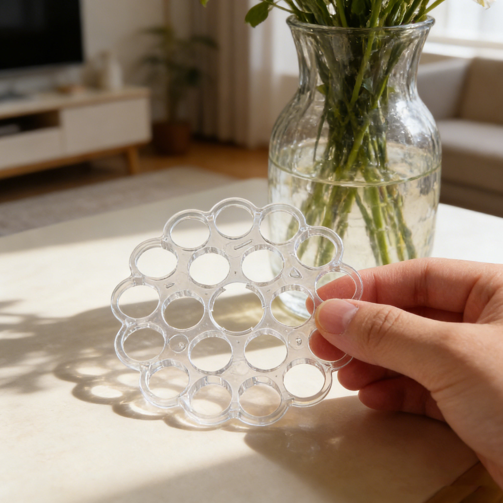 2個入り、透明の花材用グリッド、20穴の花束用茎ホルダー、花 - Wedding Support のレビューと価格