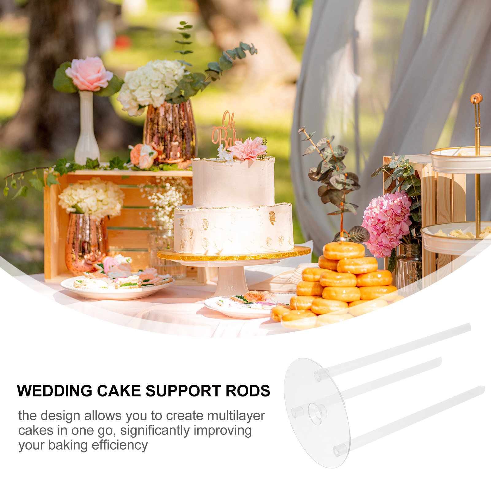 4個入りケーキ用スペーサーセット。6インチの多層ケーキ、結婚 - Wedding Support のレビューと価格