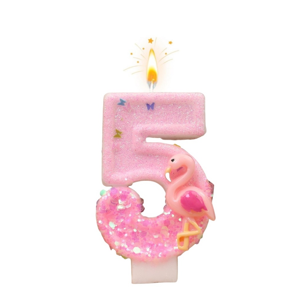 新しい0-9数字のバースデーキャンドル、オリジナルピンクグラ - Unity Candle Set のレビューと価格