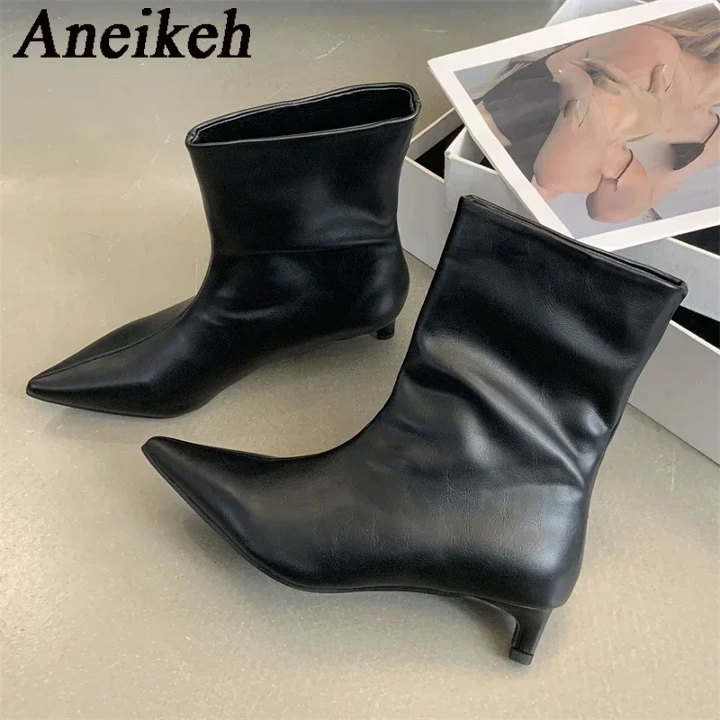 Aneikeh 新ファッションポインテッドトゥアンクルブーツ - Wedding Fx のレビューと価格