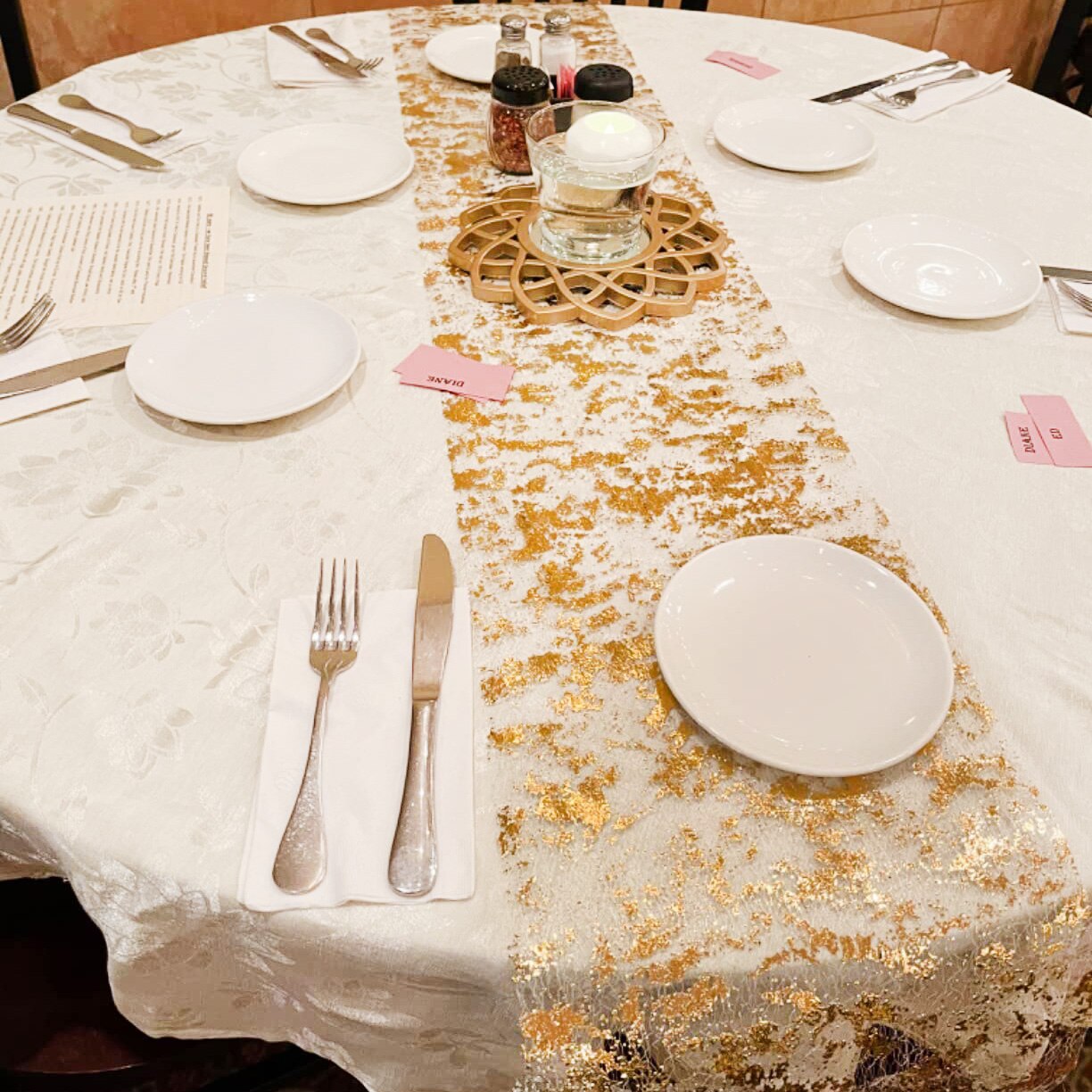 キラキラメタリックゴールド薄いテーブルランナーゴールド/シル - Table Runner Sequin のレビューと価格