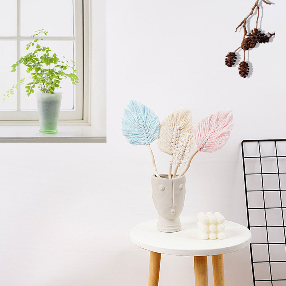 4個入り、綿ロープで作られた葉っぱの形をした壁掛け装飾品。手 - Wedding Decoration Supply のレビューと価格