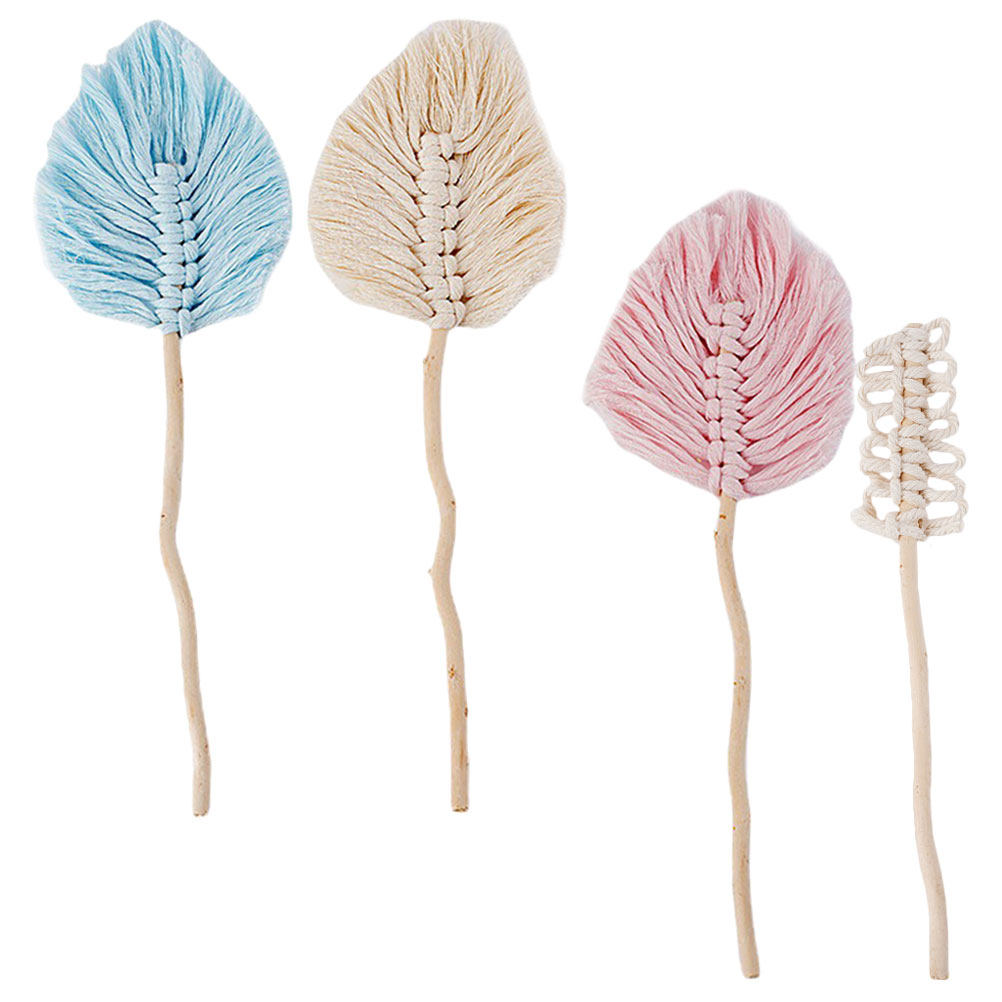 4個入り、綿ロープで作られた葉っぱの形をした壁掛け装飾品。手 - Wedding Decoration Supply のレビューと価格
