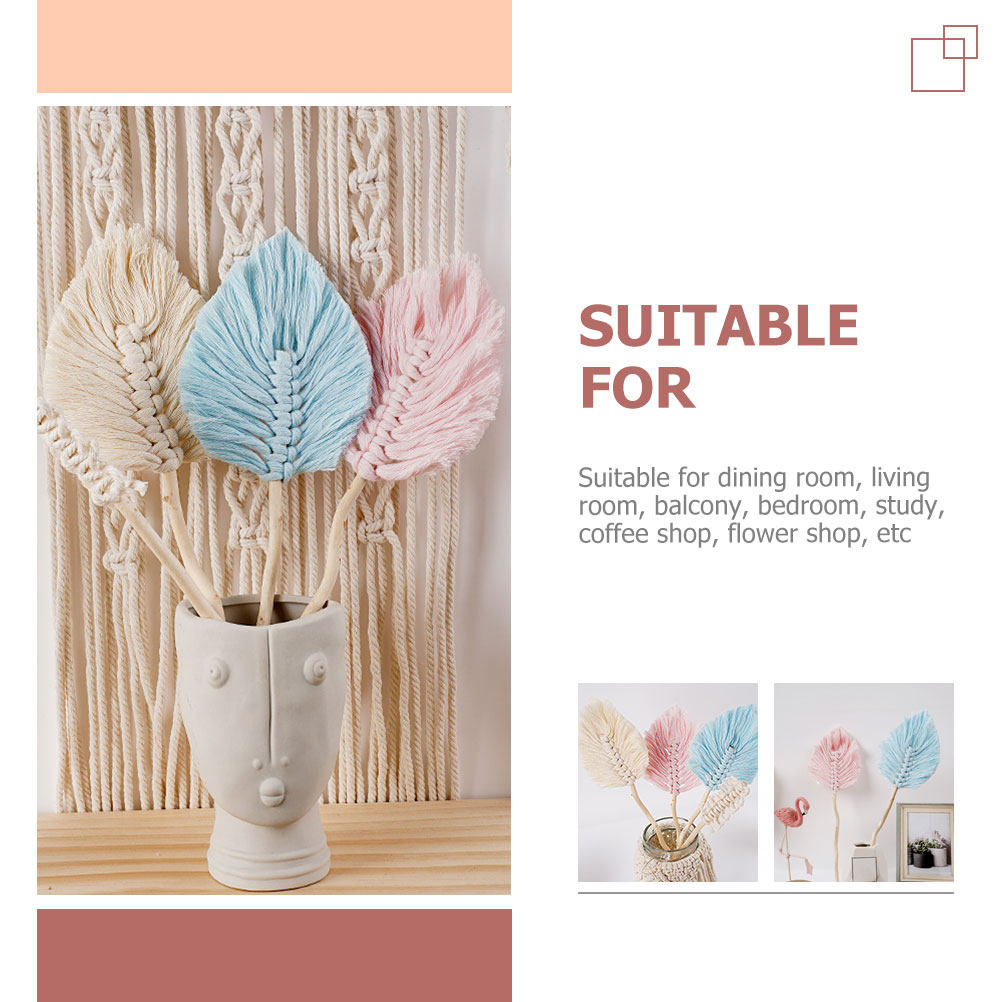 4個入り、綿ロープで作られた葉っぱの形をした壁掛け装飾品。手 - Wedding Decoration Supply のレビューと価格