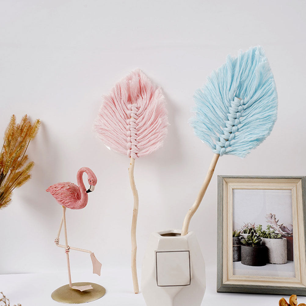 4個入り、綿ロープで作られた葉っぱの形をした壁掛け装飾品。手 - Wedding Decoration Supply のレビューと価格