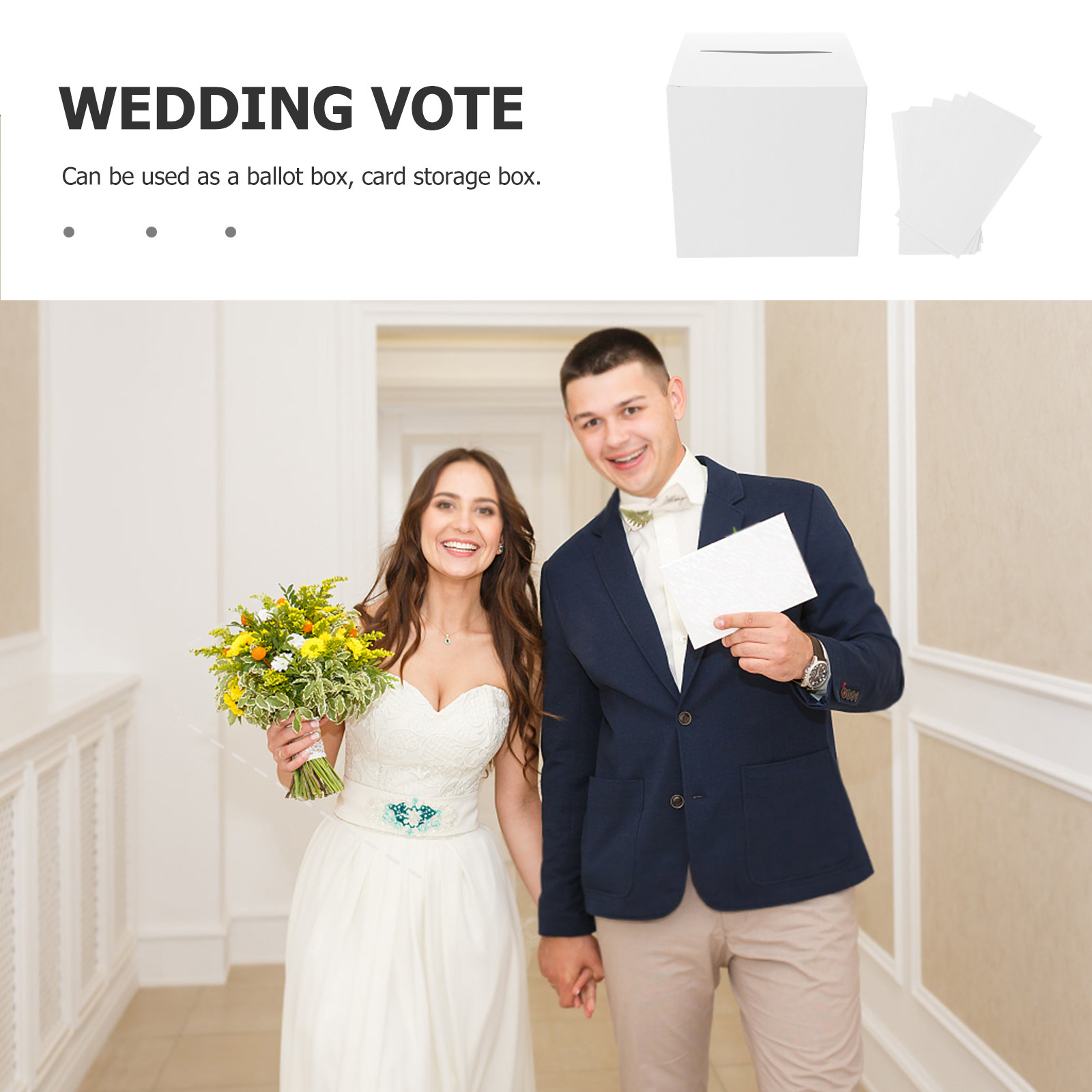 1個入り ウェディングカードボックス 白い紙製で丈夫なカード - Wedding Card Box のレビューと価格