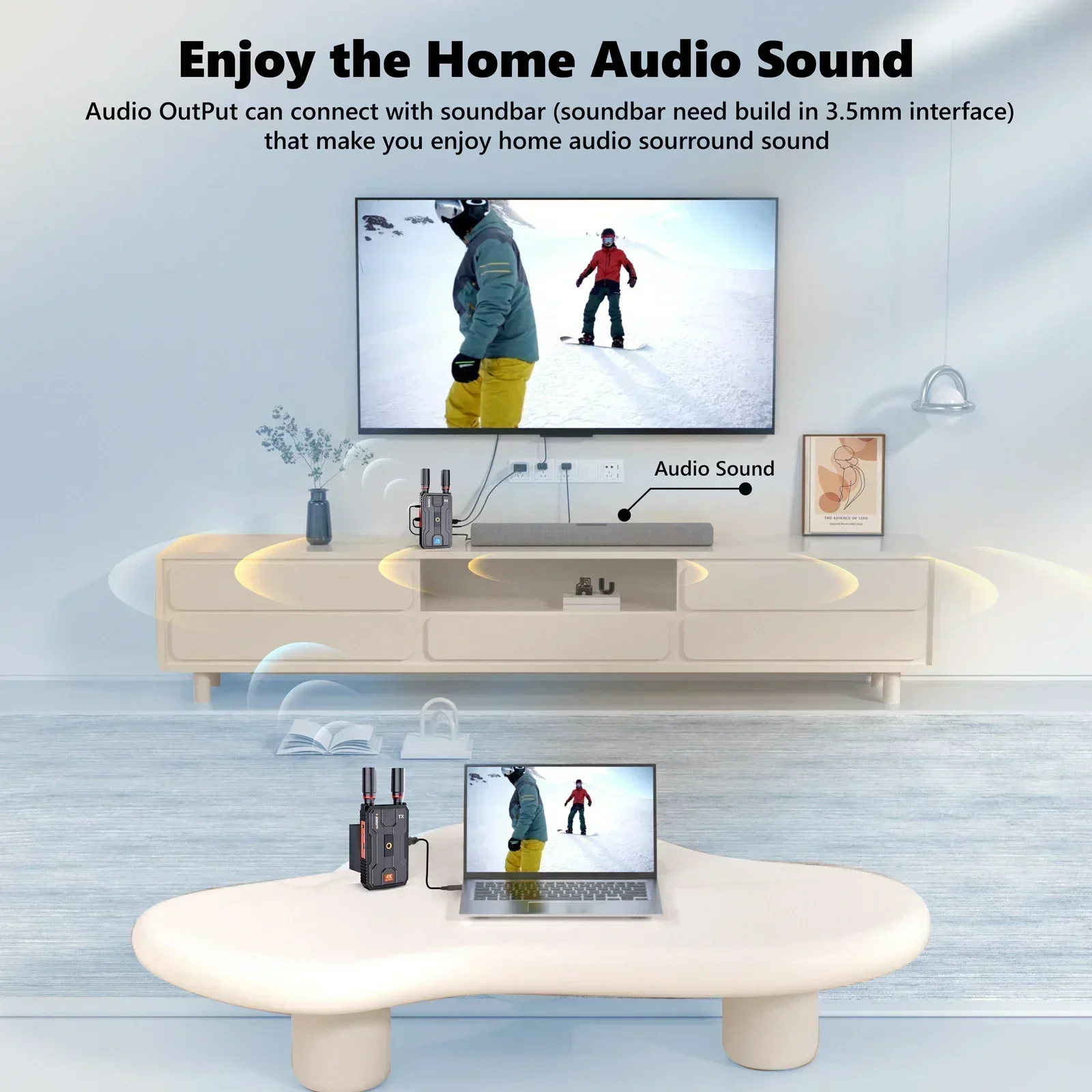 400 メートル 5G 4K ワイヤレスビデオトランスミッタ - Wedding Support のレビューと価格