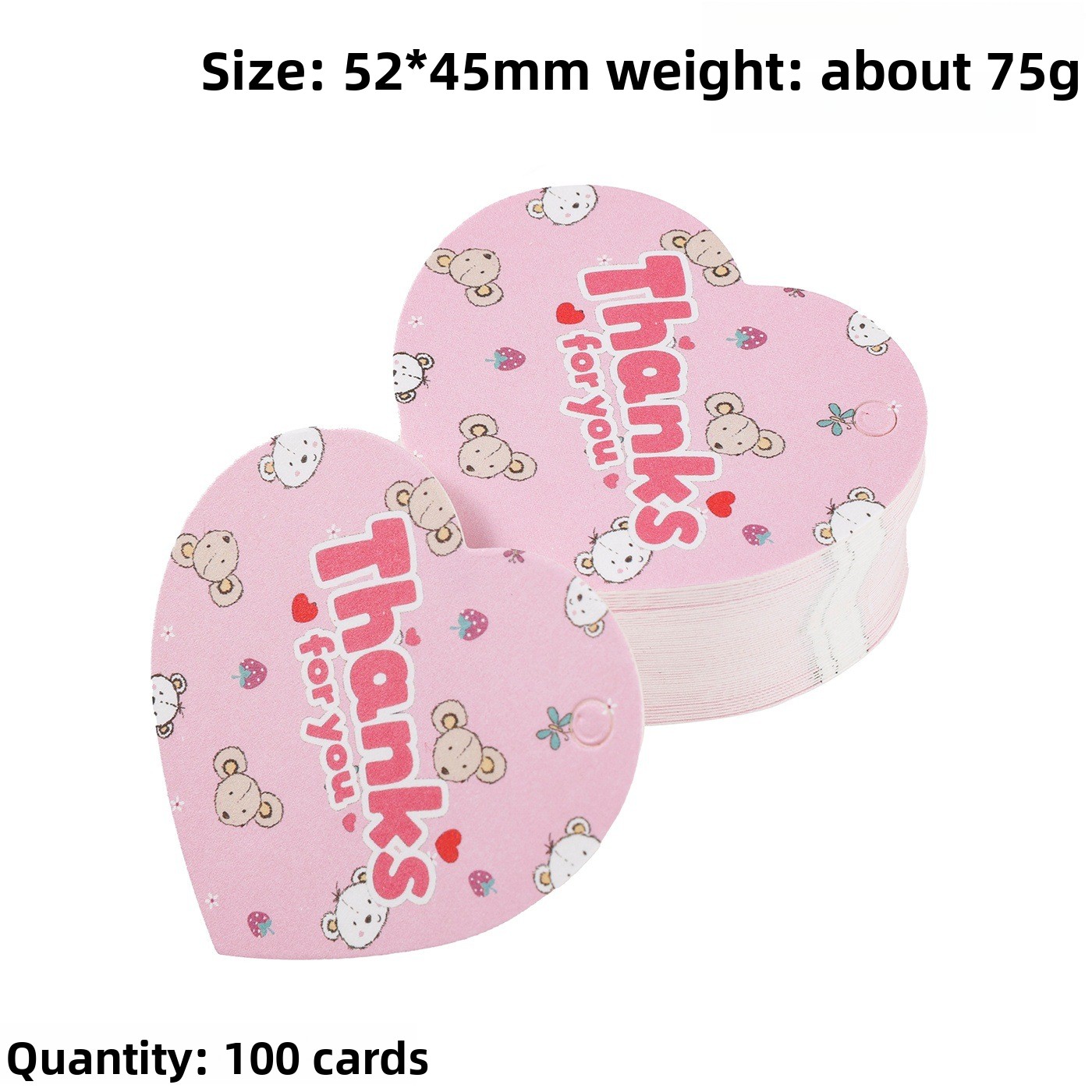 100枚入り サンキューギフトタグカード ハート型 ラブバッ - Wedding Decoration Supply のレビューと価格