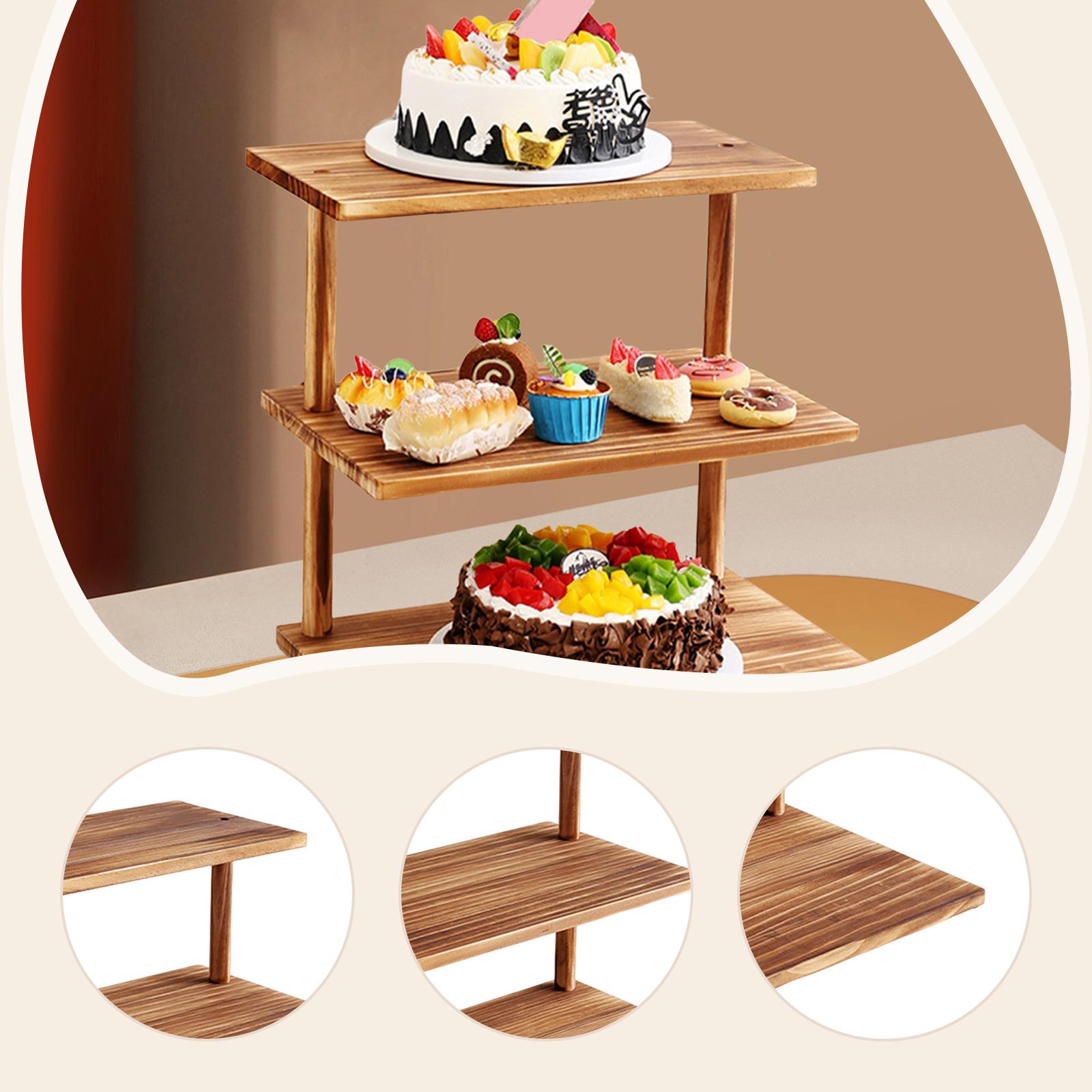 頑丈な3段カップケーキスタンド 木製素材 エレガントなペスト - Wedding Support のレビューと価格