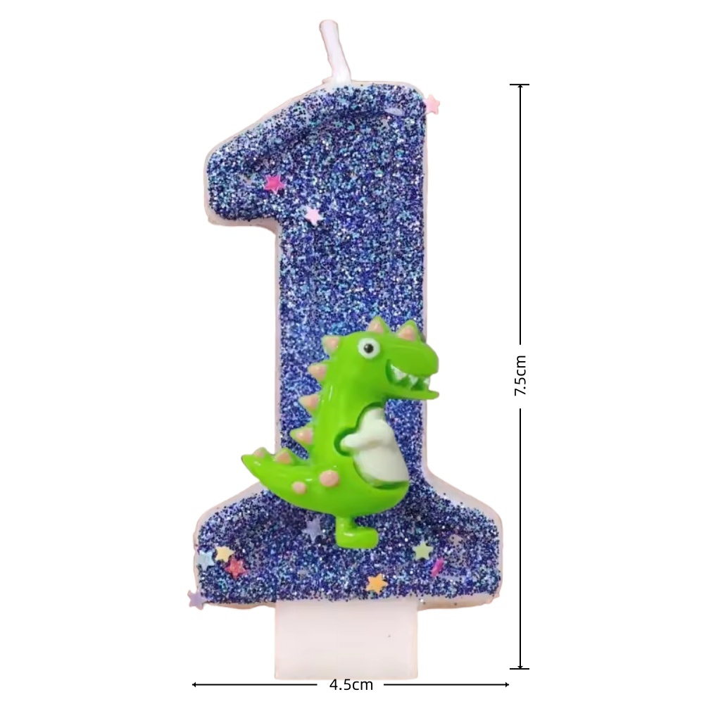 新しい0-9数字のバースデーキャンドル、オリジナルの青い恐竜 - Unity Candle Set のレビューと価格