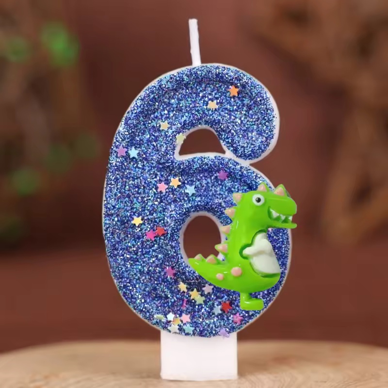 新しい0-9数字のバースデーキャンドル、オリジナルの青い恐竜 - Unity Candle Set のレビューと価格