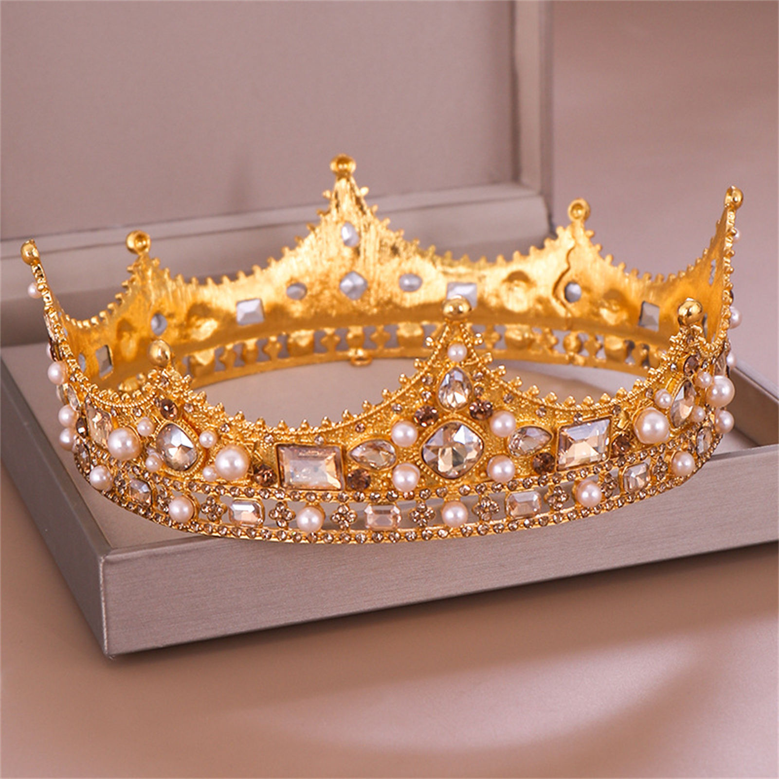 ブライダルクラウンラインストーンティアラバロックヘアアクセサ - Wedding Decoration Supply のレビューと価格