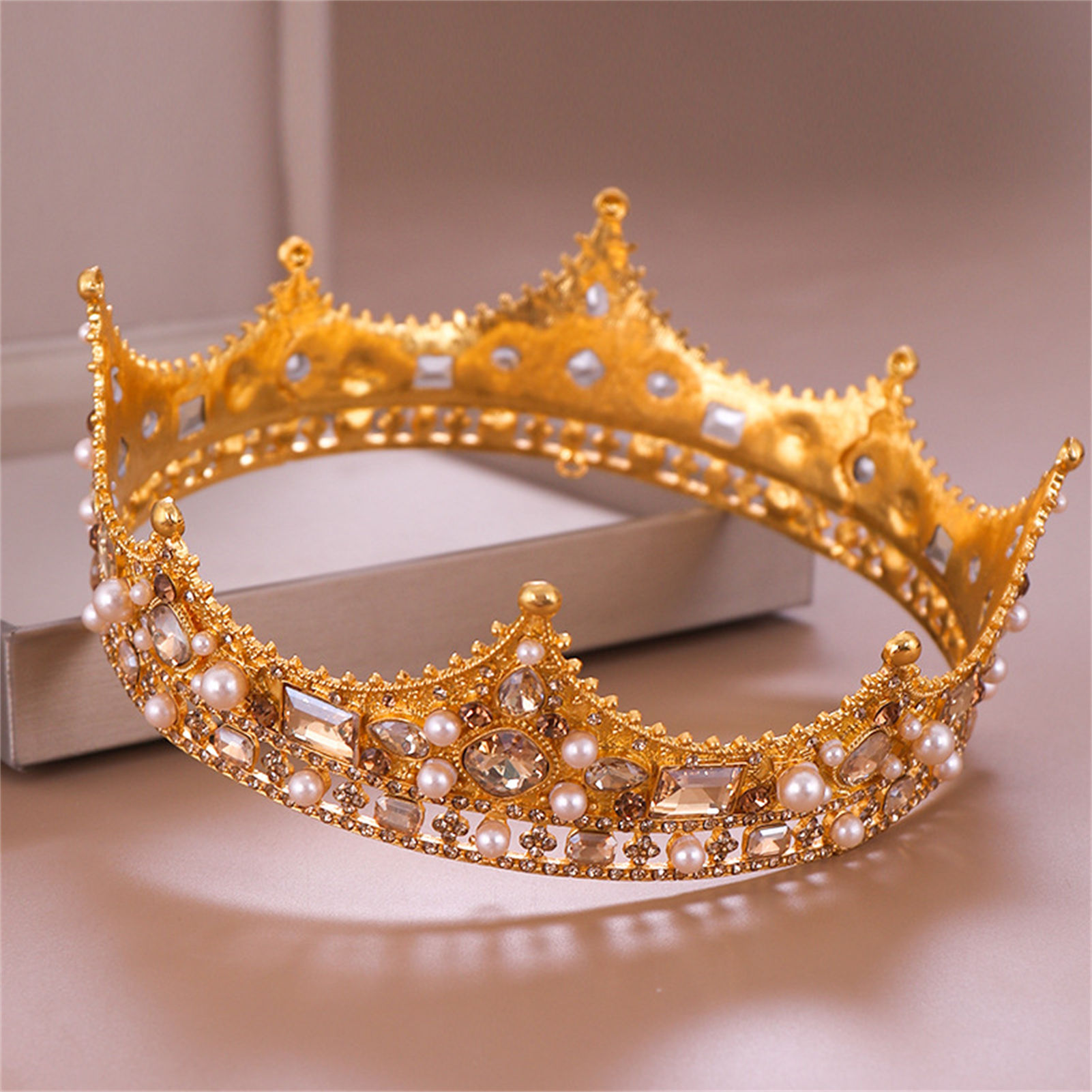 ブライダルクラウンラインストーンティアラバロックヘアアクセサ - Wedding Decoration Supply のレビューと価格