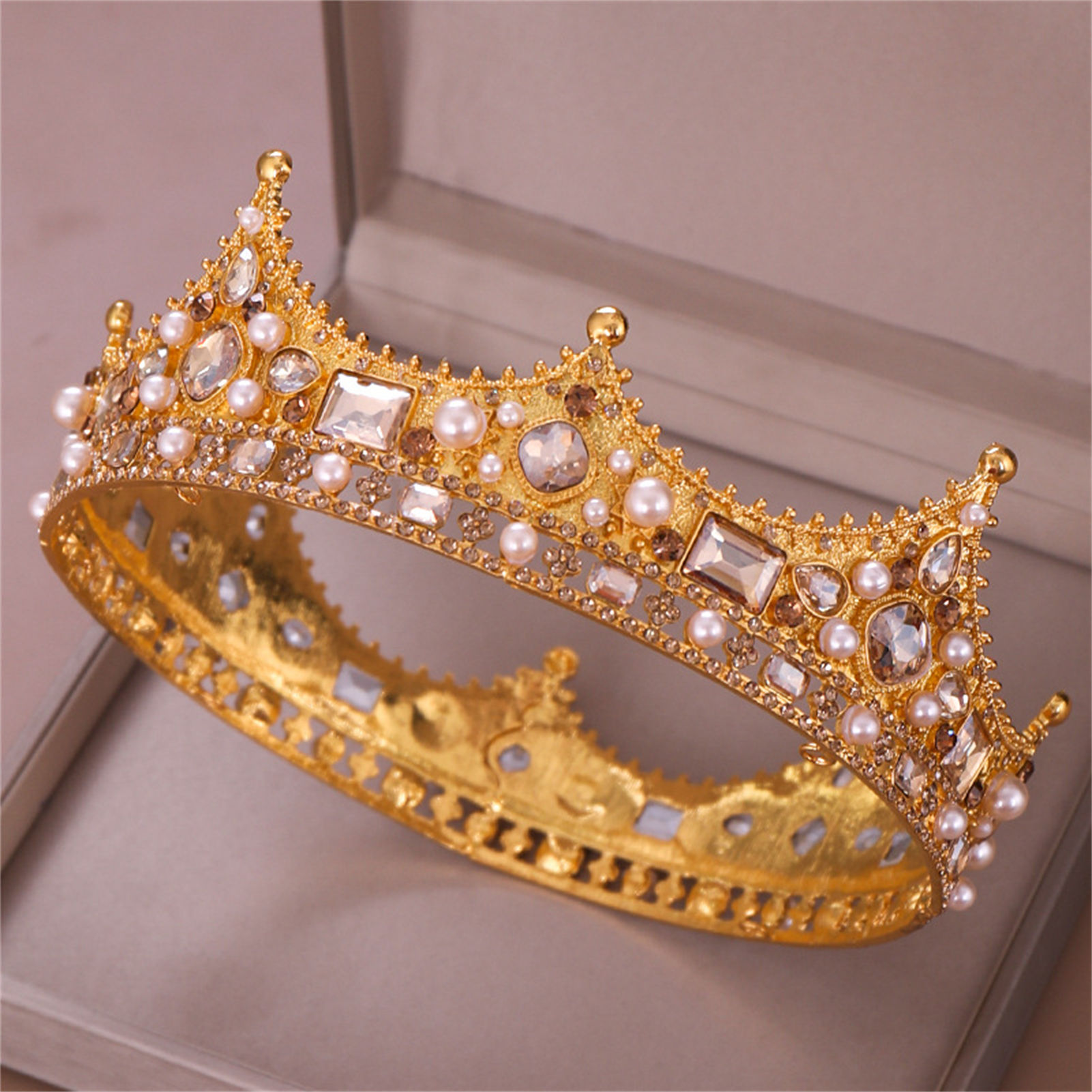 ブライダルクラウンラインストーンティアラバロックヘアアクセサ - Wedding Decoration Supply のレビューと価格