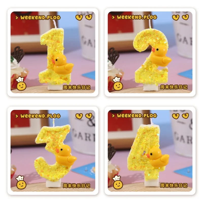 3Dミニイエローアヒルテーマキャンドルケーキデコレーション0 - Unity Candle Set のレビューと価格